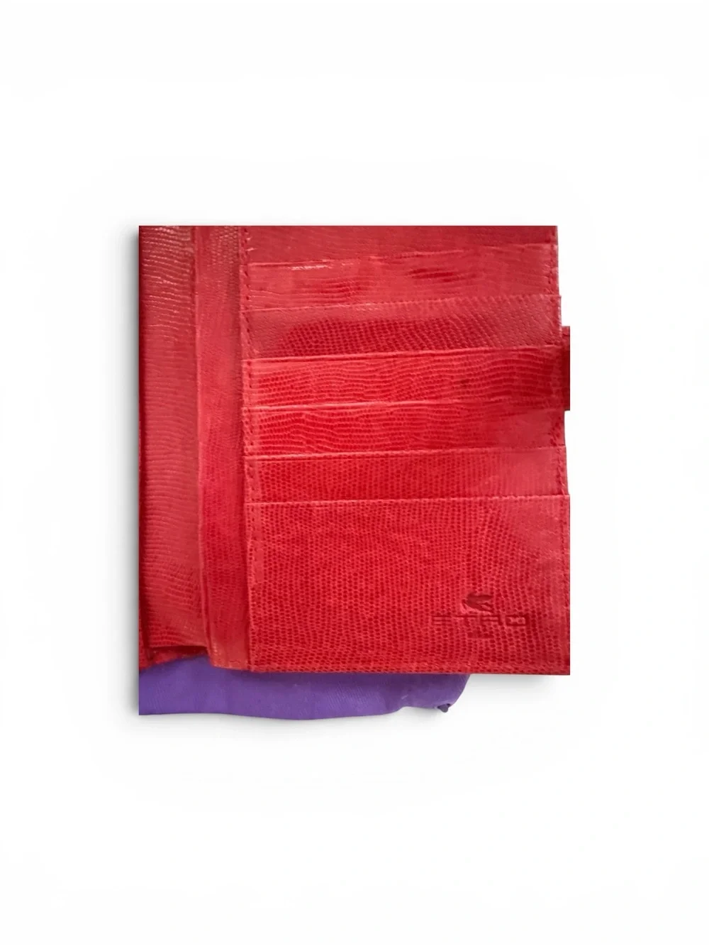 Vintage NWOT  Etro Large Paisley / Red Interior passport / coin / cc /Wallet